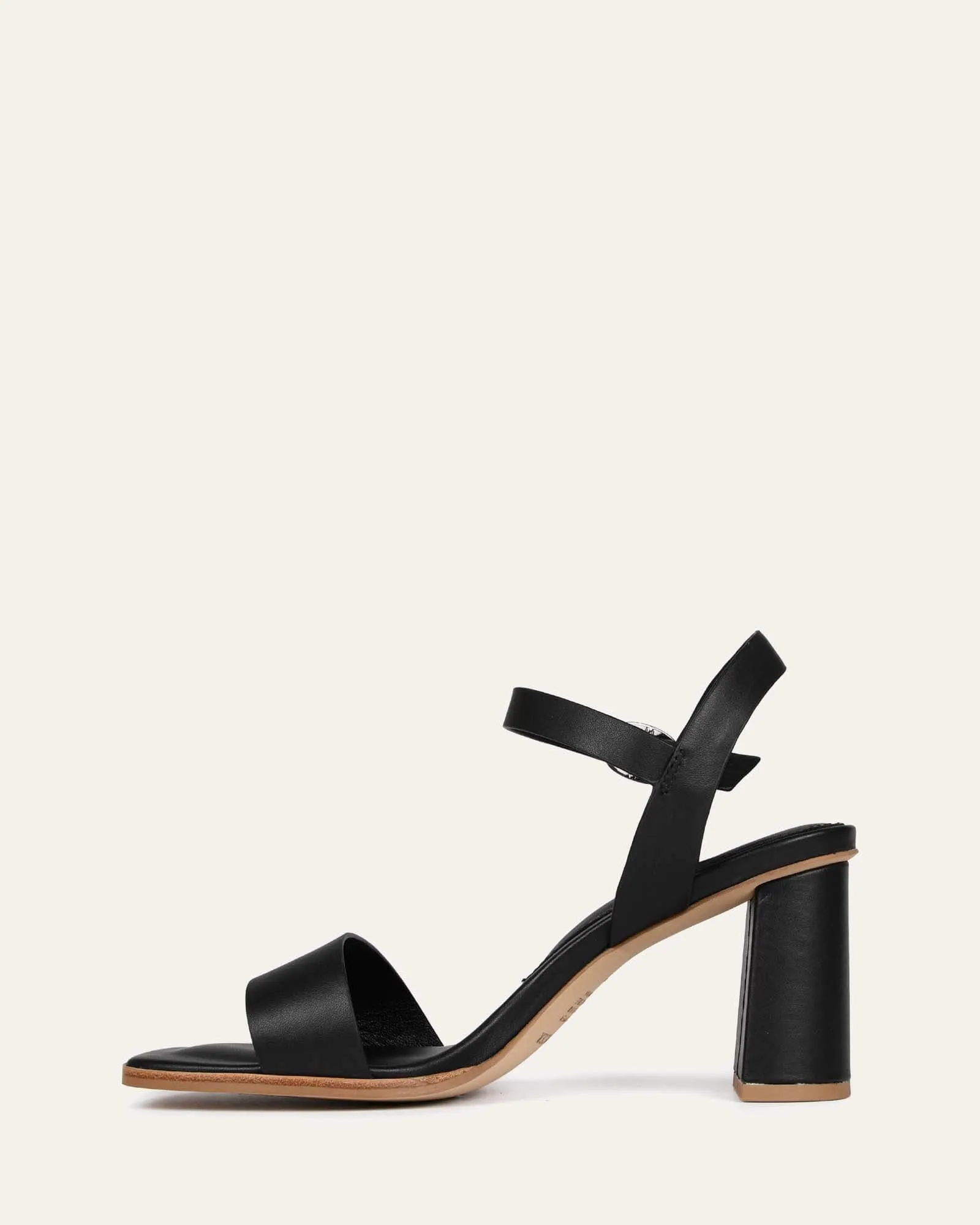 CALAIS HIGH HEEL SANDALS BLACK LEATHER