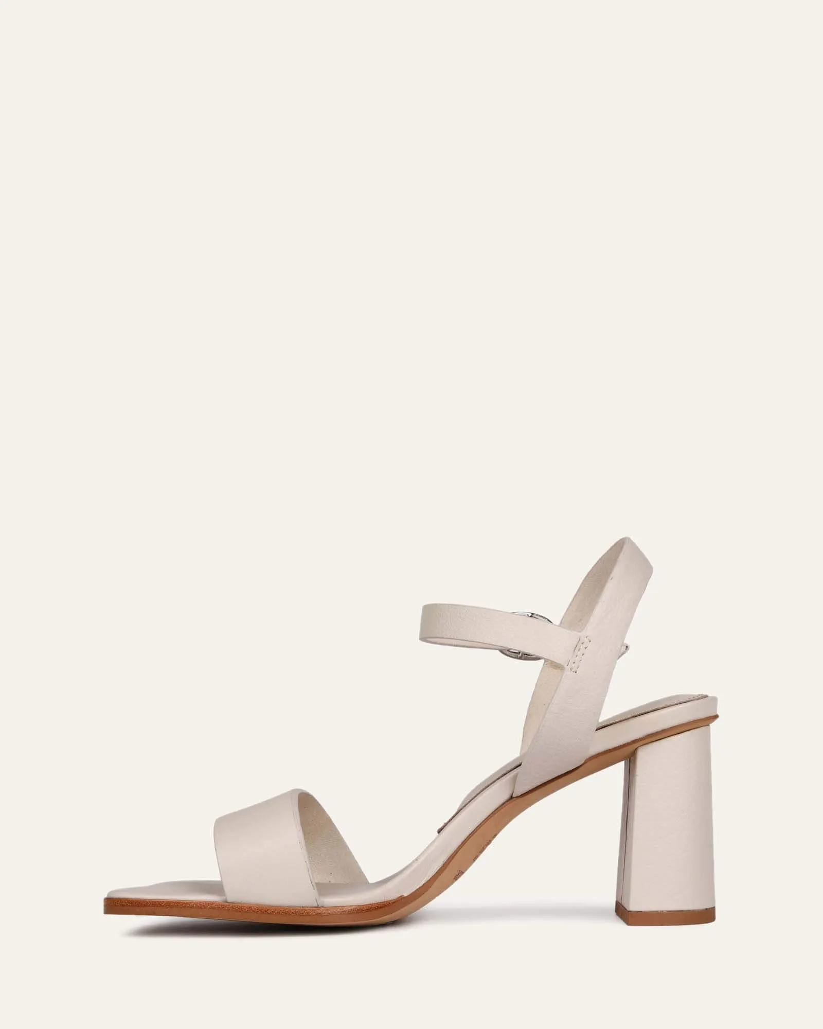 CALAIS HIGH HEEL SANDALS BONE LEATHER