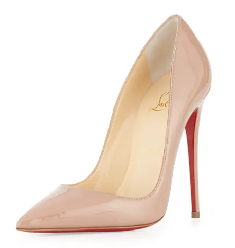 Christian Louboutin - "So Kate" 120 Nude Patent Point Toe High Heel - IT 39