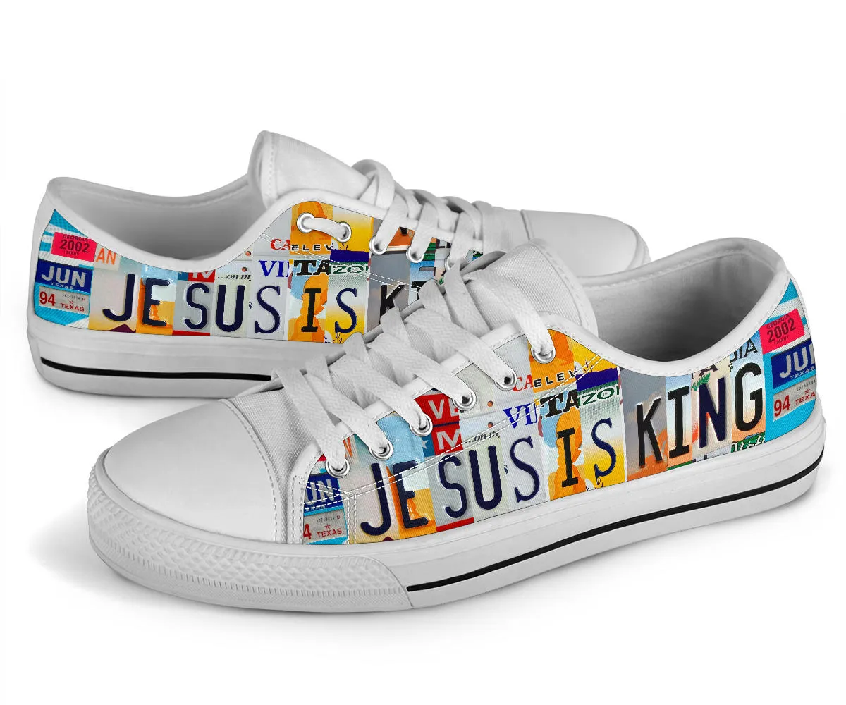 Jesus is King Custom License Plate Shoes