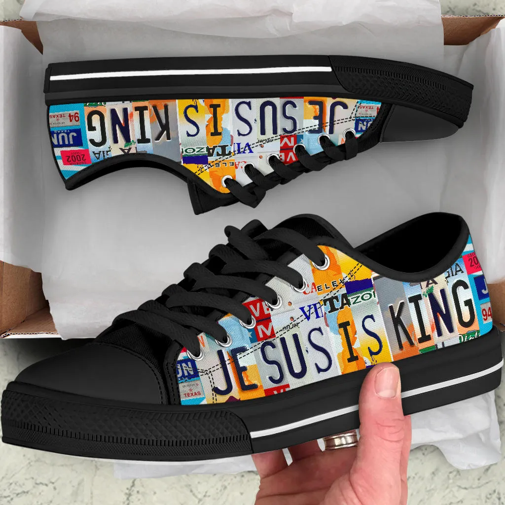 Jesus is King Custom License Plate Shoes