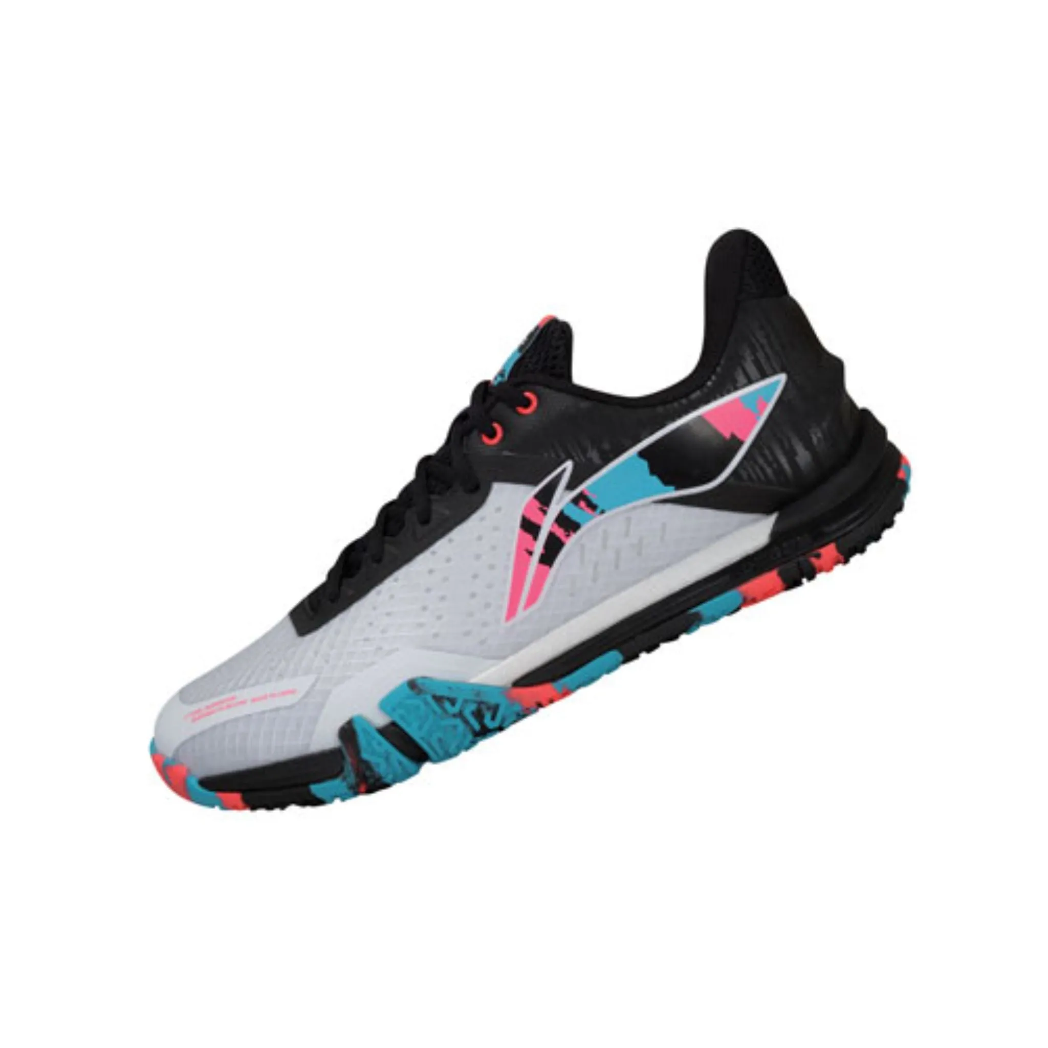 Li Ning SAGA SE Court Shoe Unisex [White/Black/Neon Fushia] AYZS014-4