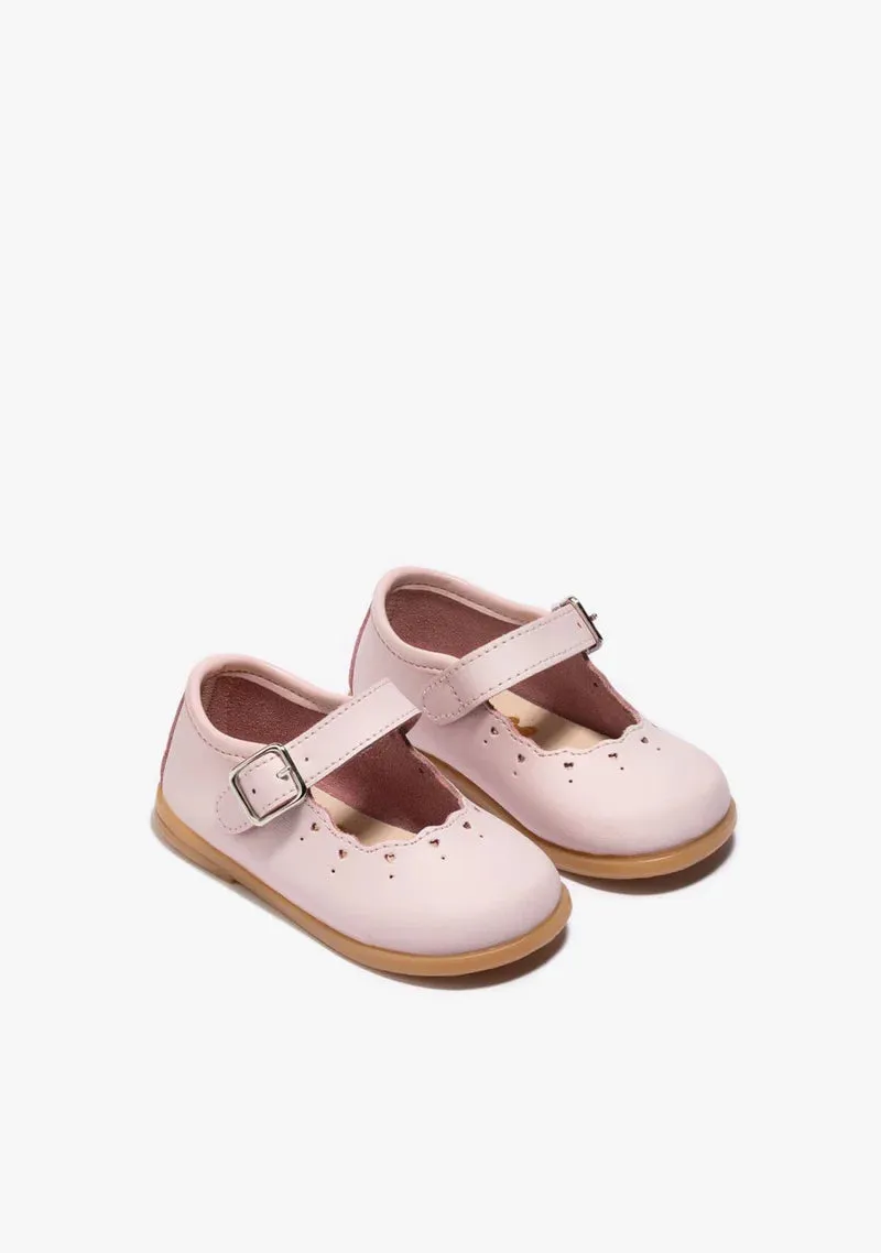 Light pink buckle leather mary jane