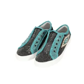 Montana West Embroidered Aztec Bling Canvas Shoes