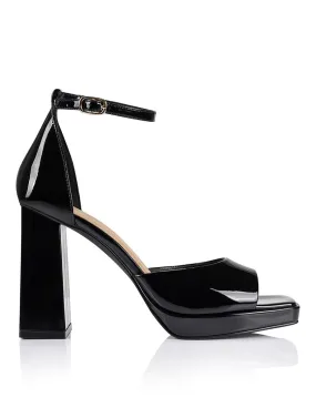 Pascale Platform Heels - Black Patent Leather