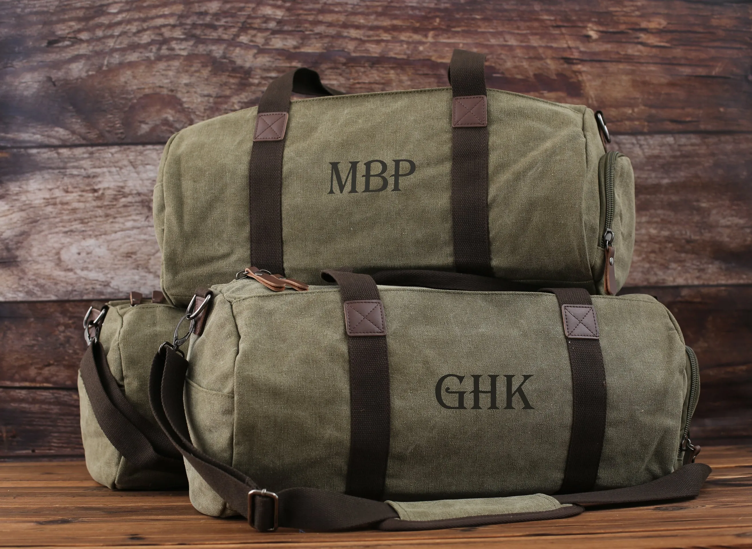 Personalized Groomsmen Canvas Duffel Bag, Overnight Bag, Weekender Bag, Embroidered Duffle Gifts For Men