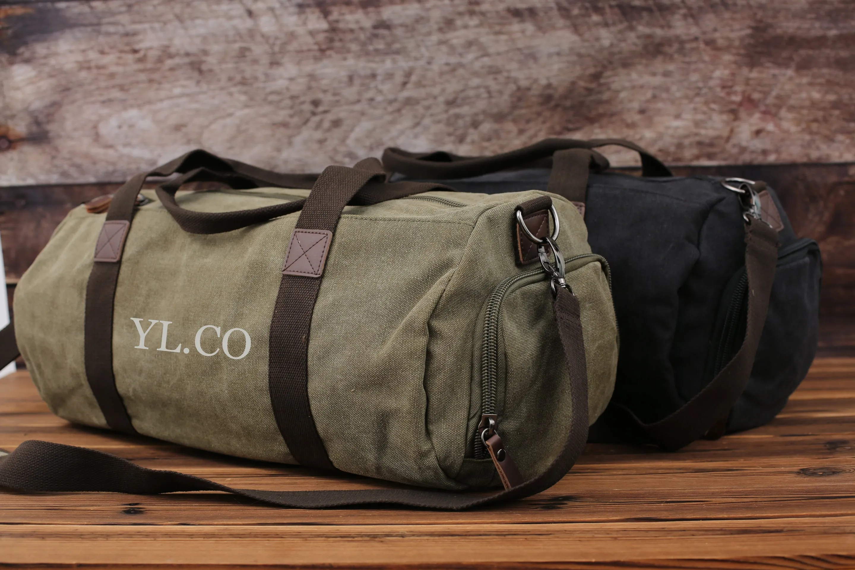 Personalized Groomsmen Canvas Duffel Bag, Overnight Bag, Weekender Bag, Embroidered Duffle Gifts For Men