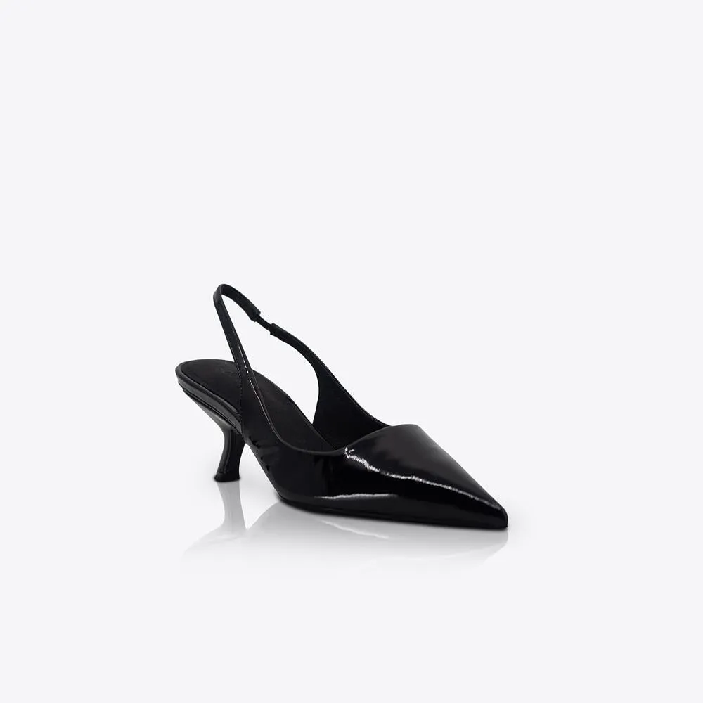 Sandra Heel Patent Black