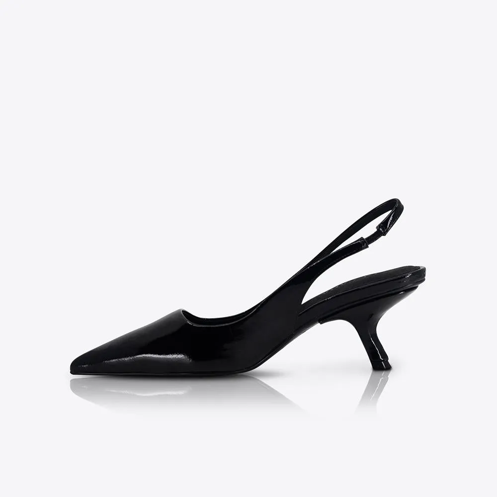 Sandra Heel Patent Black